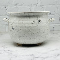 Speckled White Large Cauldron Bowl