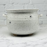 Speckled White Large Cauldron Bowl