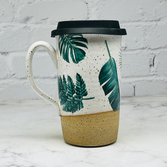 Tropical Leaves Travel Mug