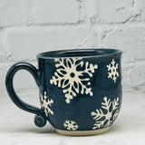 Dark Blue Snowflake Teacup 3