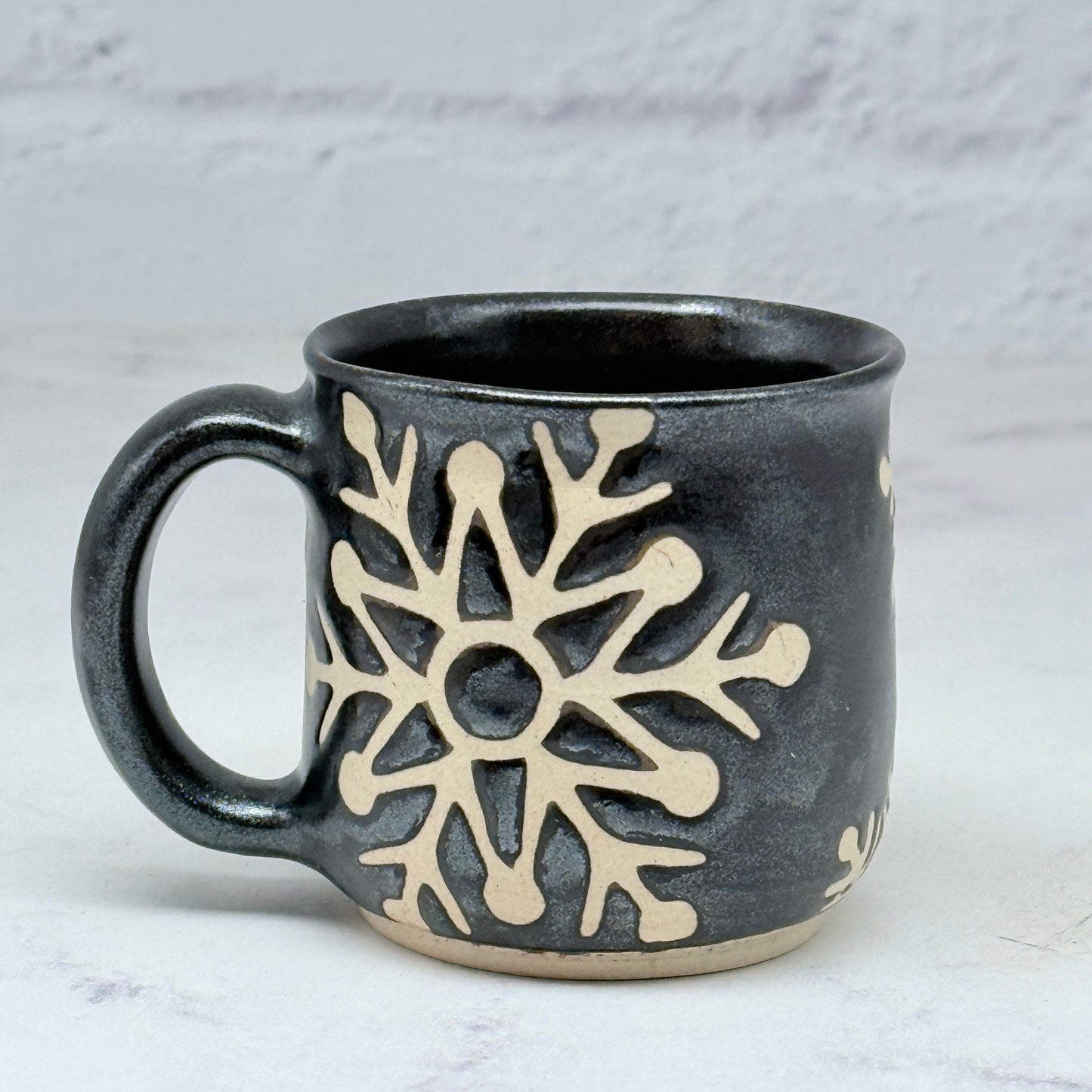 Black with Snowflakes Espresso Mug 6