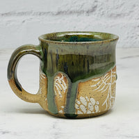 Green with White Pinecones Espresso Mug 1