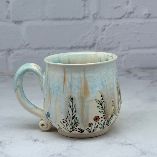 Light Blue with Wildflowers Teacup