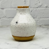 Speckled White Arsenic Bottle with Cork