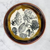 Brown with Fall Leaves Low Bowl 2