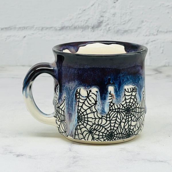 Purple Spiderwebs Espresso Mug 1