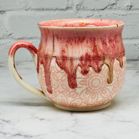 Pink with Pink Lace Cafe Mug 2