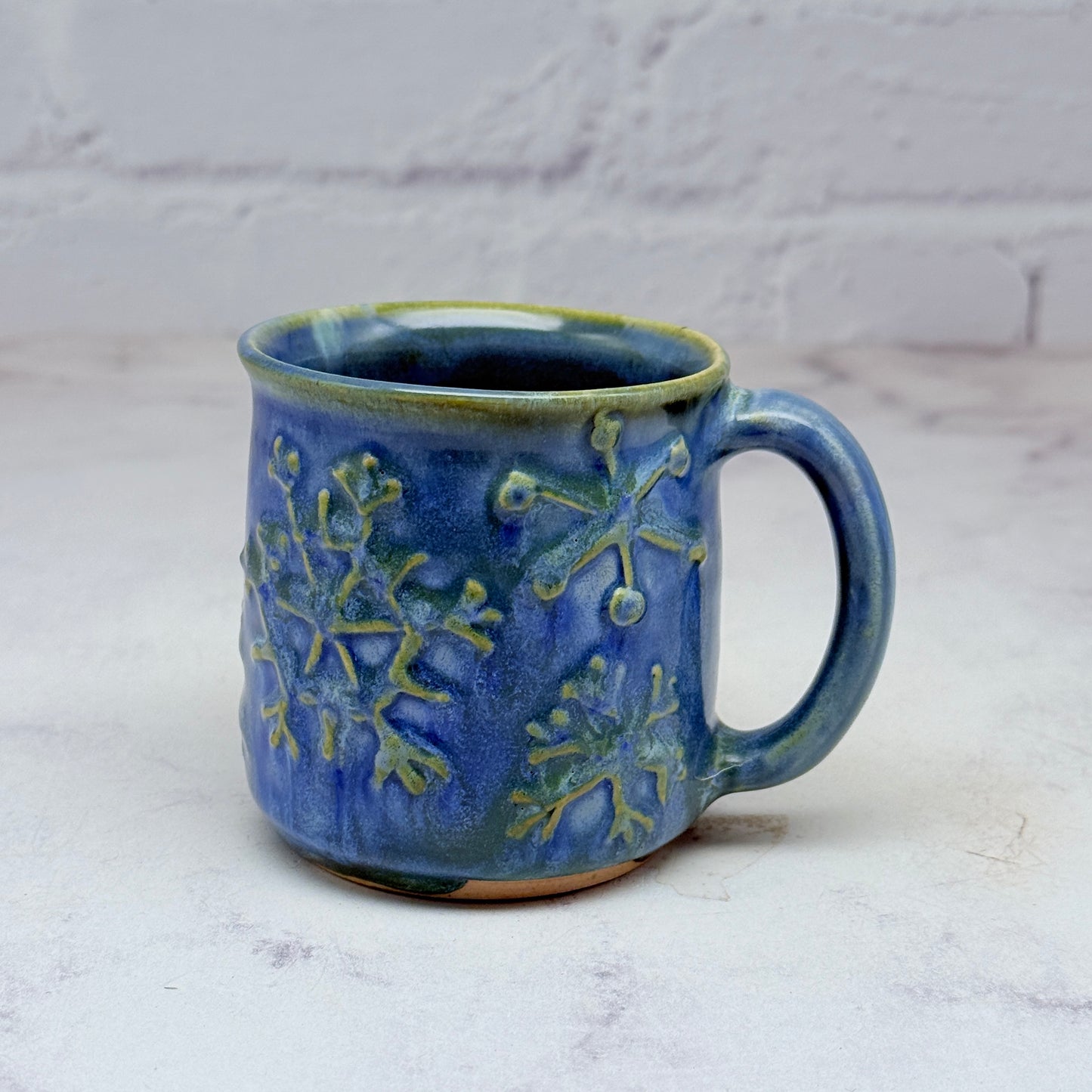 Light Blue with Raised Snowflakes Espresso Mug 3