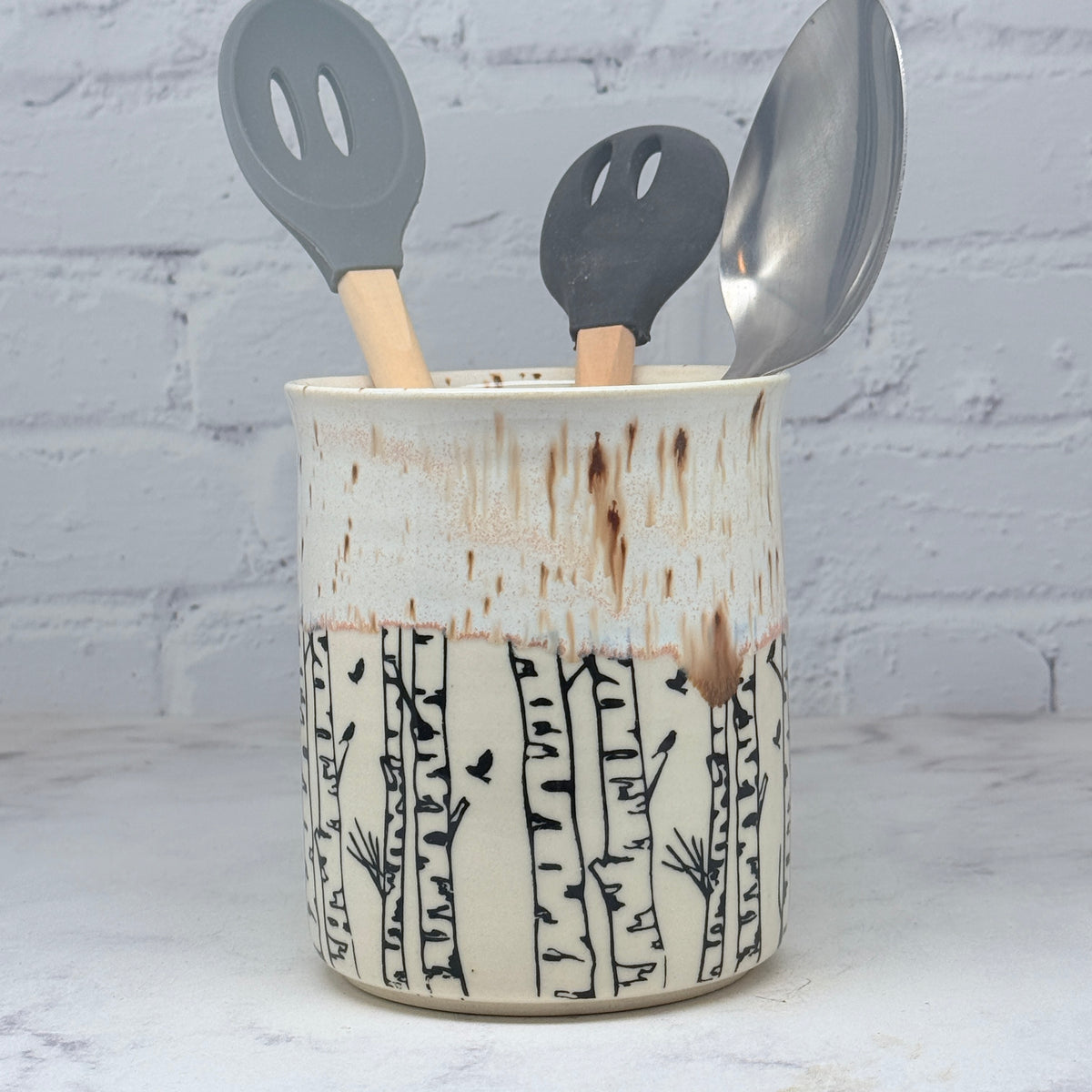 Cream with Birch Container