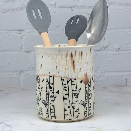 Cream with Birch Container