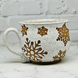 Speckled White Snowflakes Cafe Mug 5