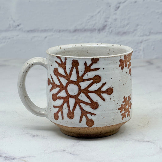 Speckled White with Snowflakes Teacup 4