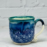 Teal with Blue Lace Teacup 2