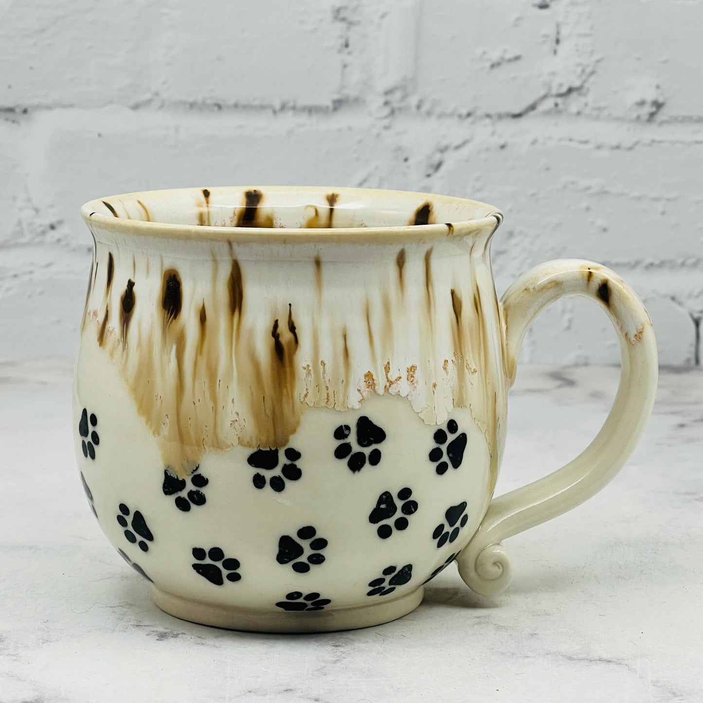 Speckled Cream Black Pet Print Mug 1