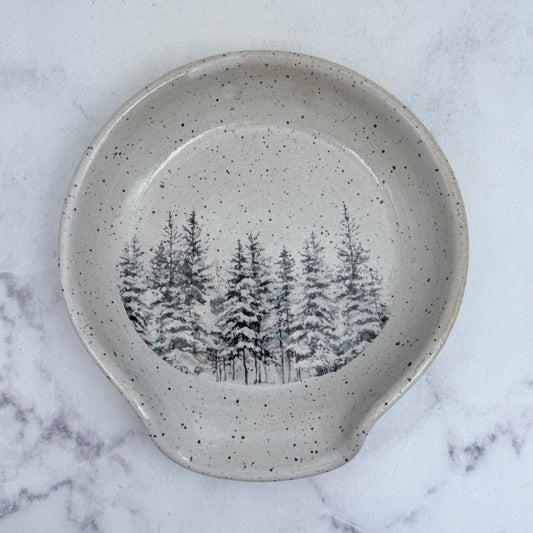 Snowy Pines Spoon Rest