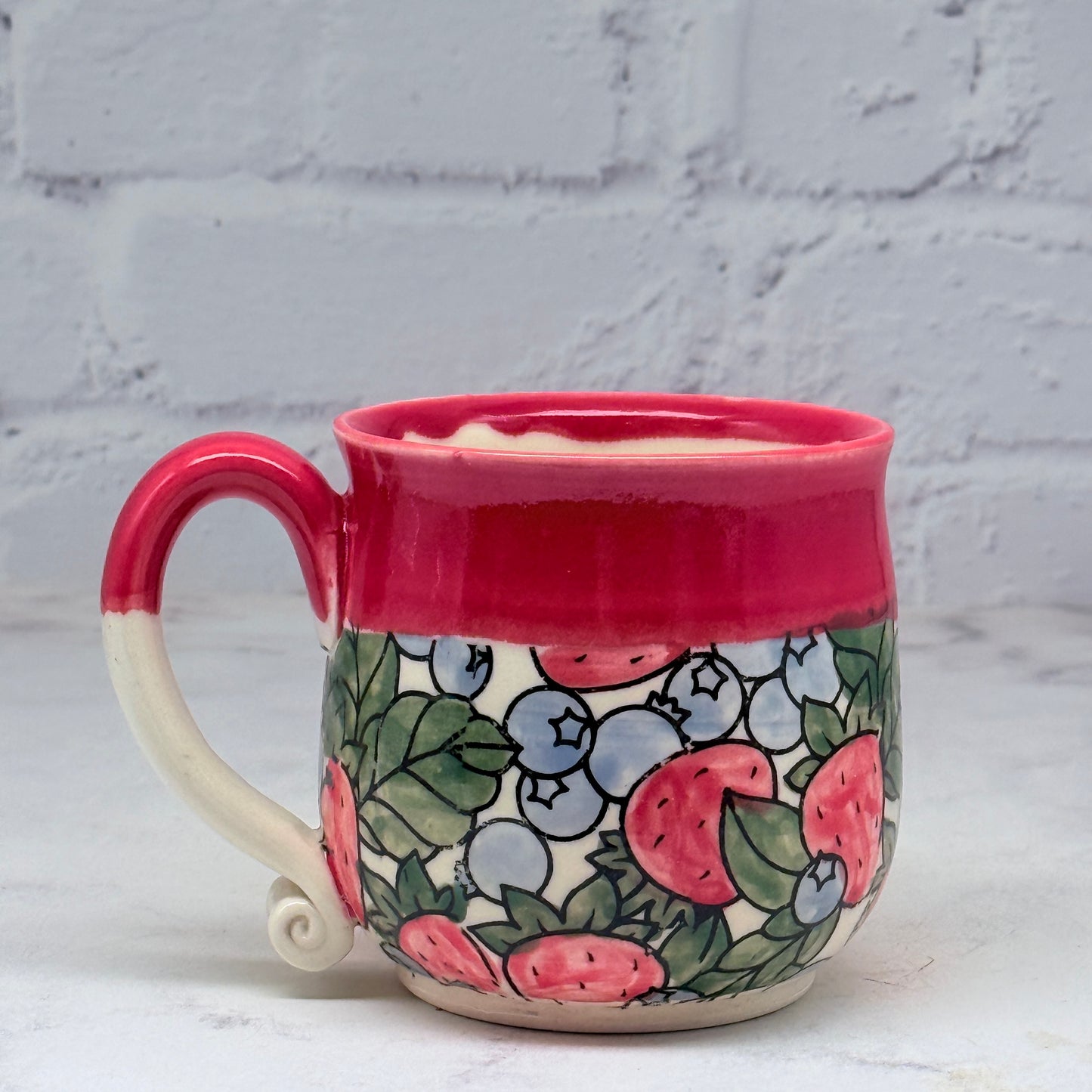 Red with Fruit Teacup 2