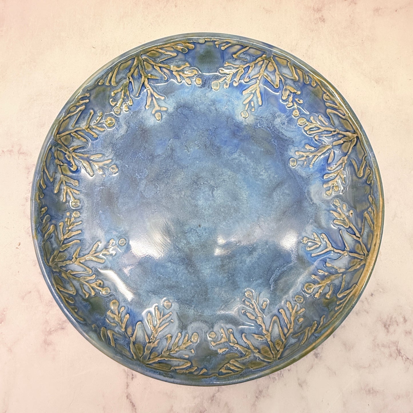 Light Blue with Raised Snowflakes Plate 2