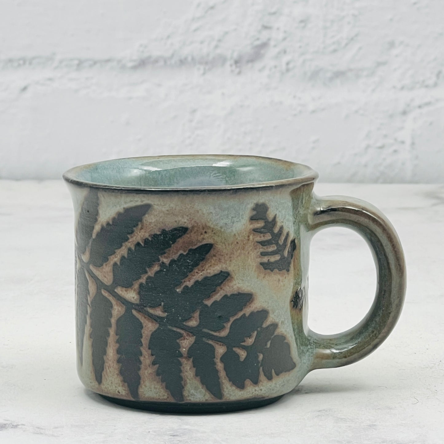 Dark Green with Black Ferns Espresso Mug