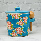 Blue with Cherry Blossoms Lidded Container