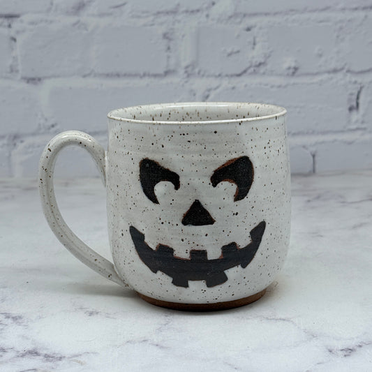 Speckled White Jack-o-Lantern Mug 3