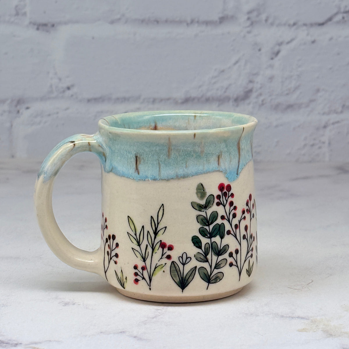 Light Blue with Wildflowers Espresso Mug