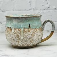 Light Blue with Lace Cafe Mug 2