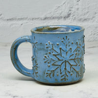 Blue Raised Snowflakes Espresso Mug 3