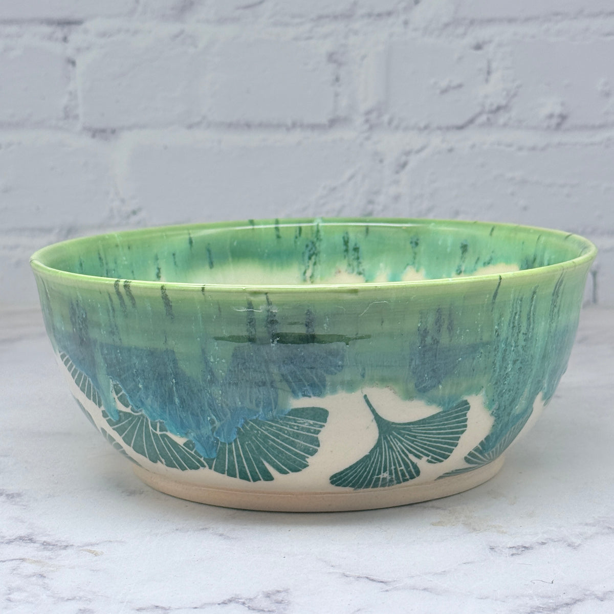 Green with Ginkgo Large Bowl
