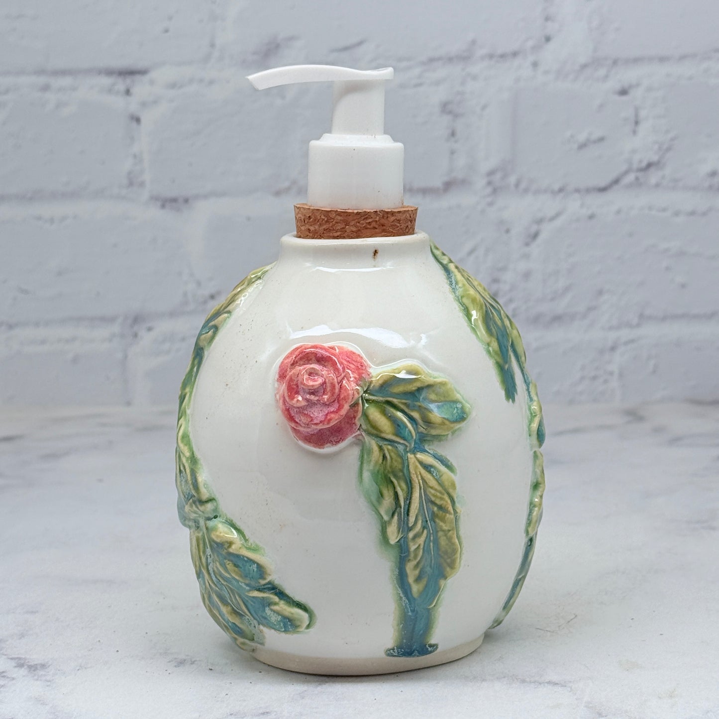 3-D Pink Roses Soap Dispenser 2