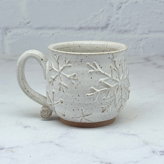 White with Raised Snowflakes Espresso Mug 8