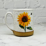 Speckled White Sunflower Mug