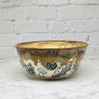 Brown with Fall Foliage Large Bowl