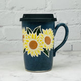 Blue with Sunflowers Travel Mug 1