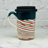 Teal Peppermint Marbled Travel Mug 2