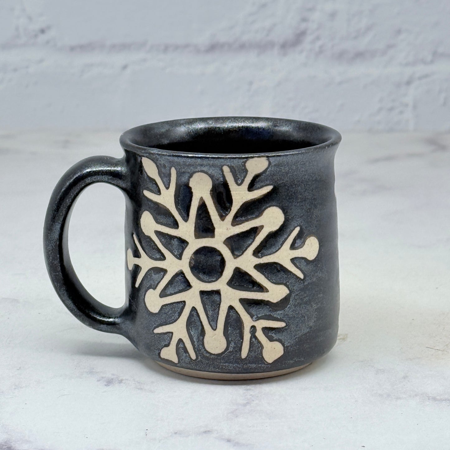 Black with Snowflakes Espresso Mug 2