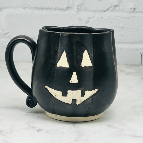 October Satin Black Jack-o-Lantern Mug Preorder