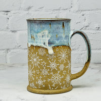 Light Blue with White Snowflakes Tall Mug 1