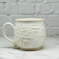 Cream Raised Snowflakes Mug 2