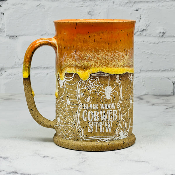 Orange with Spiderwebs Tall Mug