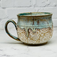 Light Blue with Lace Cafe Mug 3