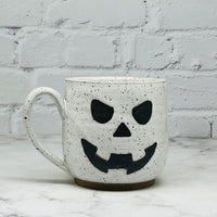 Speckled White Jack-o-Lantern Mug 4