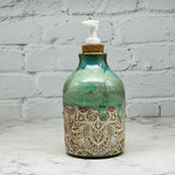 Green with White Mandalas Soap Dispenser