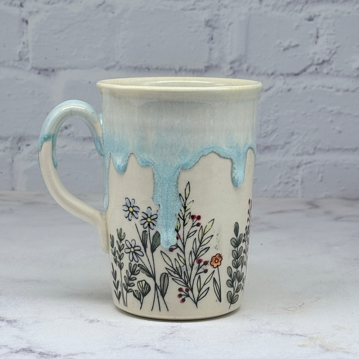 Blue with Wildflowers Mug 2