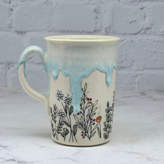 Blue with Wildflowers Mug 2