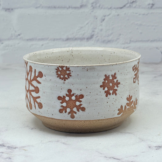 Speckled White with Snowflakes Small Bowl 2