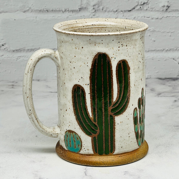 Speckled White Cactus Tall Mug 1