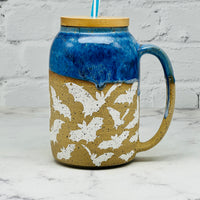 Blue with Bats Straw Mug