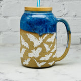 Blue with Bats Straw Mug