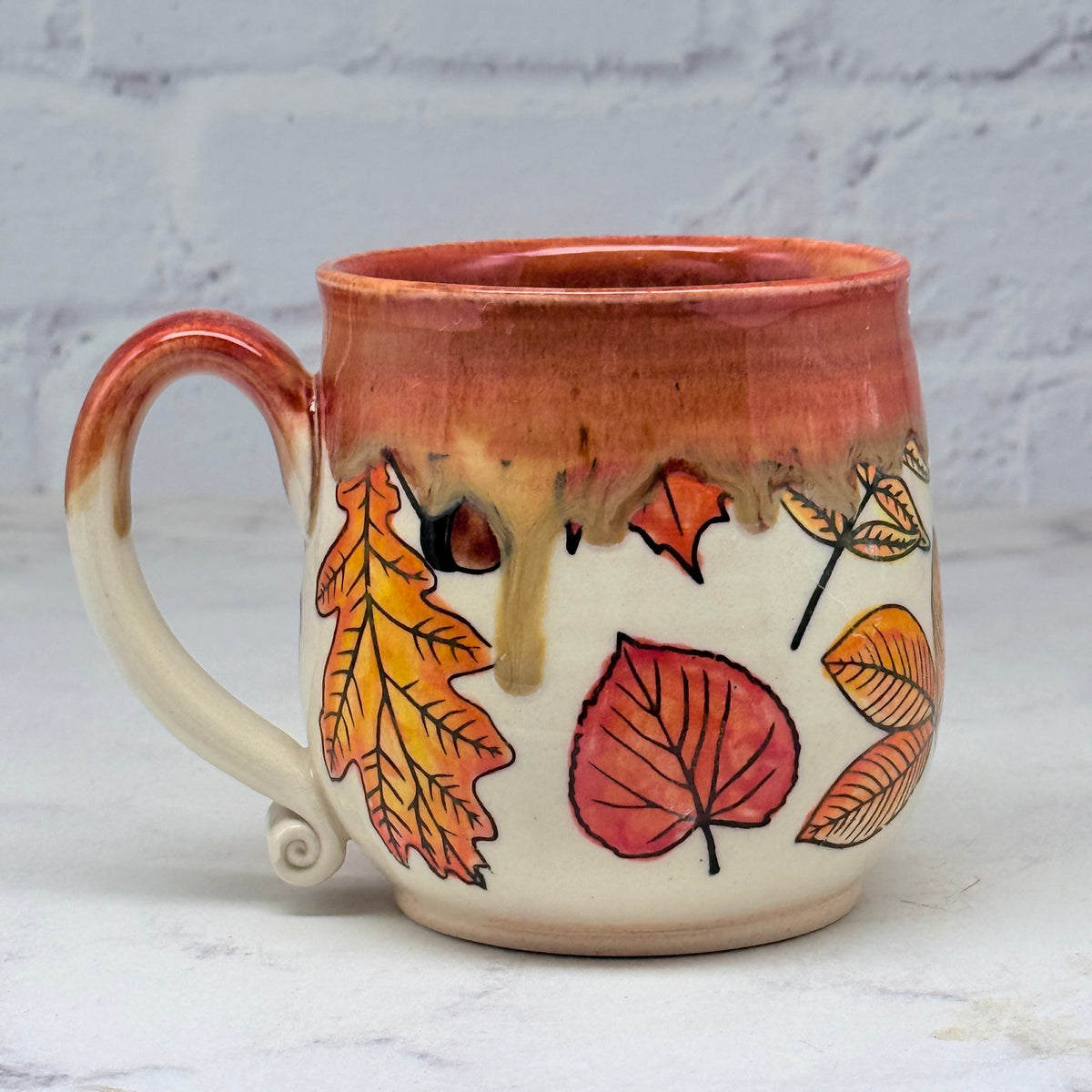 Orange with Leaves Teacup 3