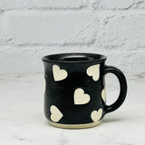 Black with Hearts Espresso Mug